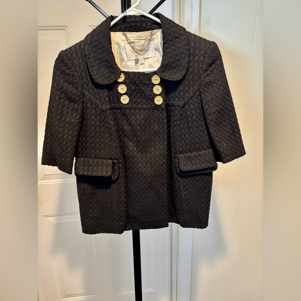 Couture Couture Los Angeles Black Textured Jacket with Gold Buttons.